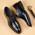 Men's pointed leather shoes, business casual shoes, men's shoes, versatile, breathable, wedding shoes, lazy shoes
